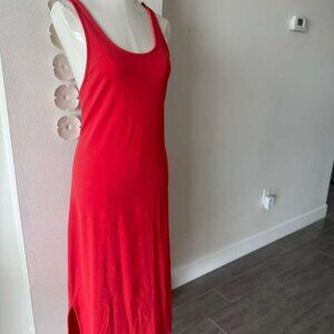 Banana Republic Red Racerback Tank Midi Dress – Soft Cotton Knit, Size XL